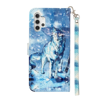For Samsung Galaxy A32 5G 3D Pattern Horizontal Flip PU Leather Case with Holder & Card Slots & Wallet(Snow Mountain Wolf) by imak