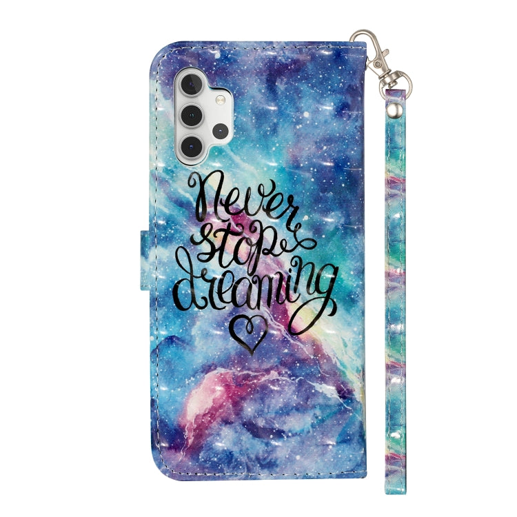 For Samsung Galaxy A32 5G 3D Pattern Horizontal Flip PU Leather Case with Holder & Card Slots & Wallet(Blue Starry Sky) by imak