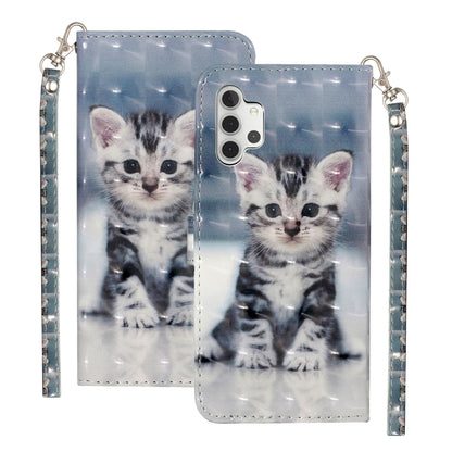 For Samsung Galaxy A32 5G 3D Pattern Horizontal Flip PU Leather Case with Holder & Card Slots & Wallet(Cat) by imak