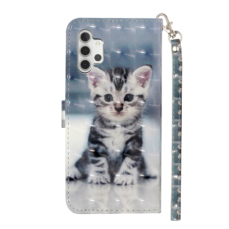 For Samsung Galaxy A32 5G 3D Pattern Horizontal Flip PU Leather Case with Holder & Card Slots & Wallet(Cat) by imak