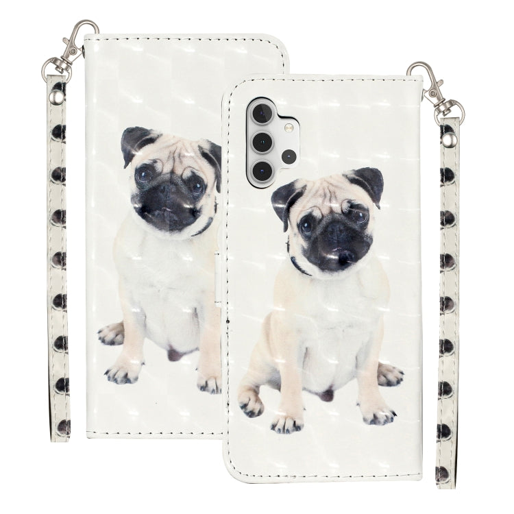 For Samsung Galaxy A32 5G 3D Pattern Horizontal Flip PU Leather Case with Holder & Card Slots & Wallet(Pug) by imak