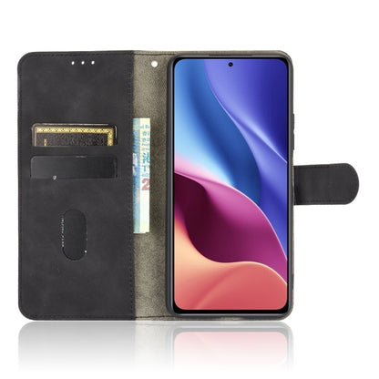 For Xiaomi Redmi K40 / K40 Pro Solid Color Skin Feel Magnetic Buckle Horizontal Flip Calf Texture PU Leather Case with Holder & Card Slots & Wallet(Black) - Xiaomi Cases by buy2fix | Online Shopping UK | buy2fix