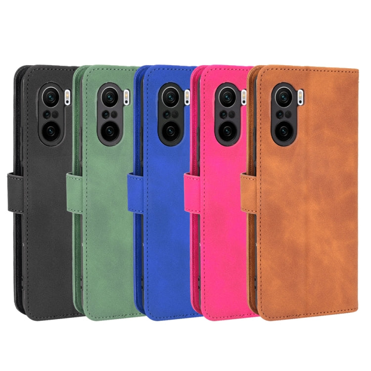 For Xiaomi Redmi K40 / K40 Pro Solid Color Skin Feel Magnetic Buckle Horizontal Flip Calf Texture PU Leather Case with Holder & Card Slots & Wallet(Black) - Xiaomi Cases by buy2fix | Online Shopping UK | buy2fix