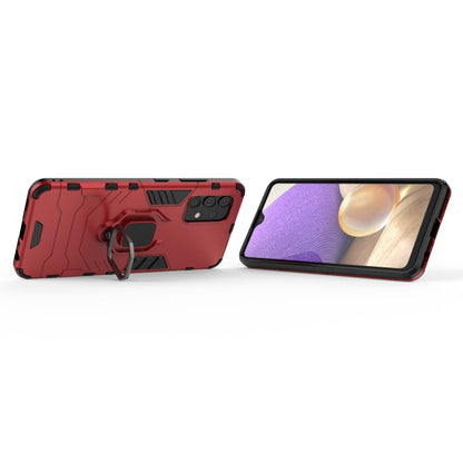 For Samsung Galaxy A32 4G PC + TPU Shockproof Protective Case with Magnetic Ring Holder(Red) by buy2fix