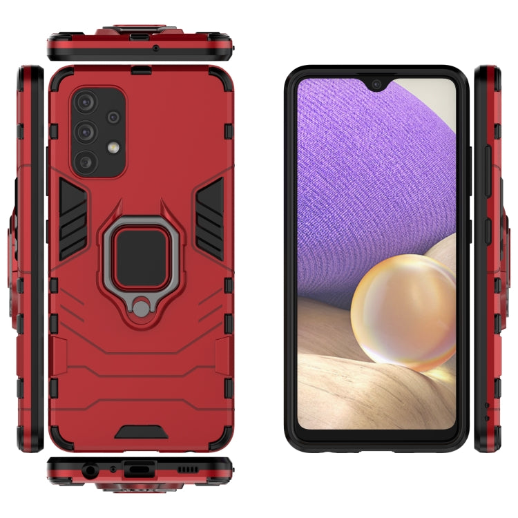 For Samsung Galaxy A32 4G PC + TPU Shockproof Protective Case with Magnetic Ring Holder(Red) by buy2fix