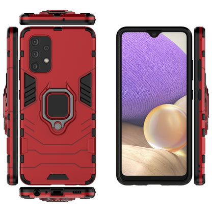 For Samsung Galaxy A32 4G PC + TPU Shockproof Protective Case with Magnetic Ring Holder(Red) by buy2fix