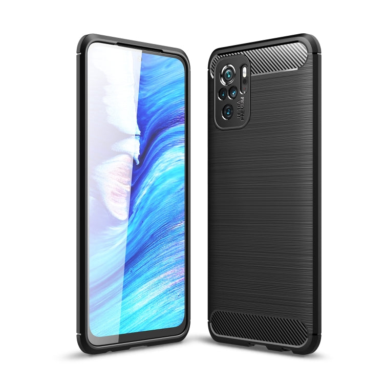 For Xiaomi Redmi Note 10 4G / Note 10S Brushed Texture Carbon Fiber TPU Case(Black) - Xiaomi Cases by buy2fix | Online Shopping UK | buy2fix