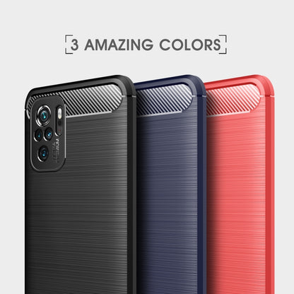 For Xiaomi Redmi Note 10 4G / Note 10S Brushed Texture Carbon Fiber TPU Case(Black) - Xiaomi Cases by buy2fix | Online Shopping UK | buy2fix