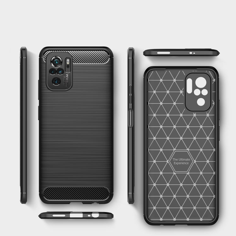 For Xiaomi Redmi Note 10 4G / Note 10S Brushed Texture Carbon Fiber TPU Case(Black) - Xiaomi Cases by buy2fix | Online Shopping UK | buy2fix