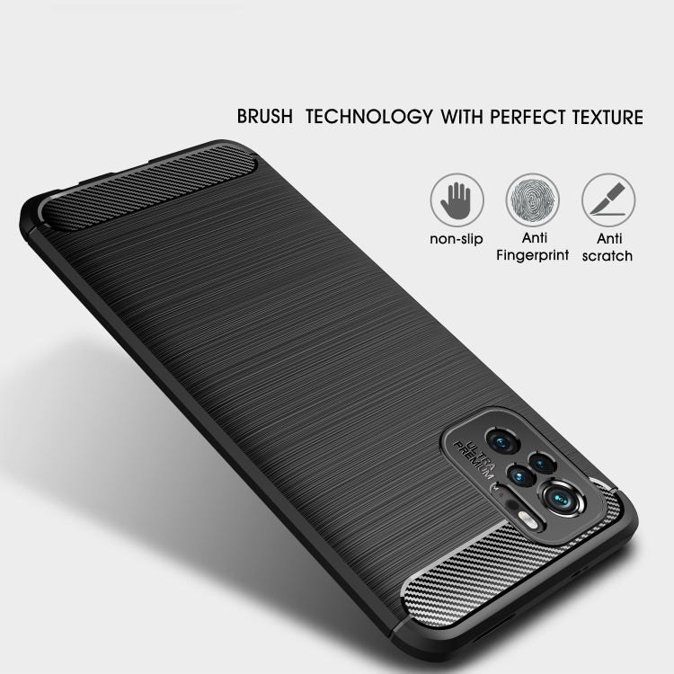For Xiaomi Redmi Note 10 4G / Note 10S Brushed Texture Carbon Fiber TPU Case(Black) - Xiaomi Cases by buy2fix | Online Shopping UK | buy2fix