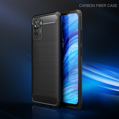 For Xiaomi Redmi Note 10 4G / Note 10S Brushed Texture Carbon Fiber TPU Case(Black) - Xiaomi Cases by buy2fix | Online Shopping UK | buy2fix