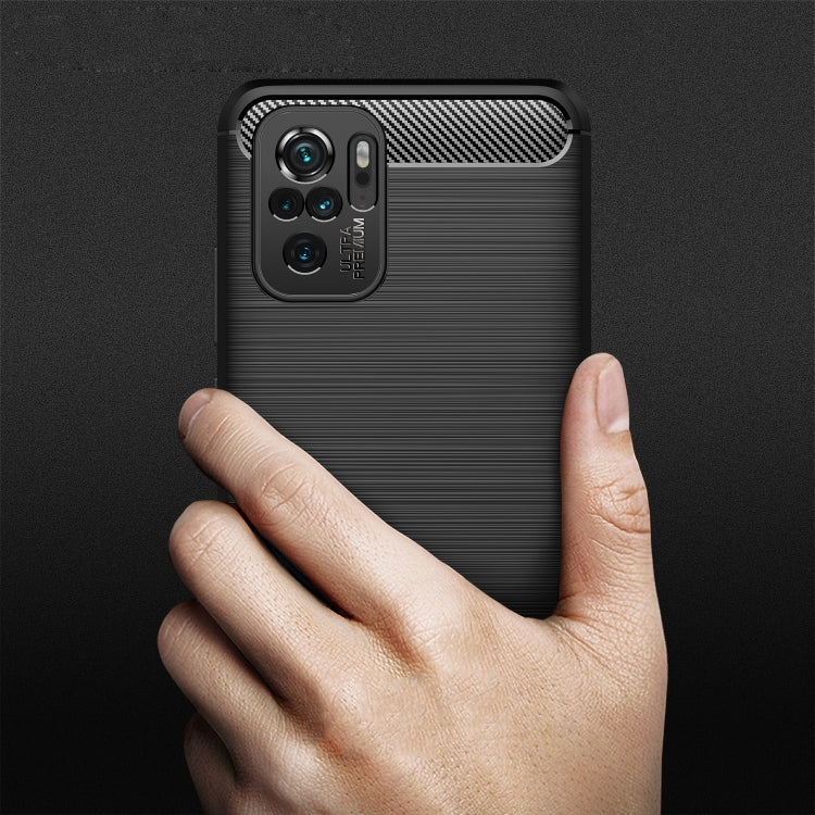 For Xiaomi Redmi Note 10 4G / Note 10S Brushed Texture Carbon Fiber TPU Case(Black) - Xiaomi Cases by buy2fix | Online Shopping UK | buy2fix