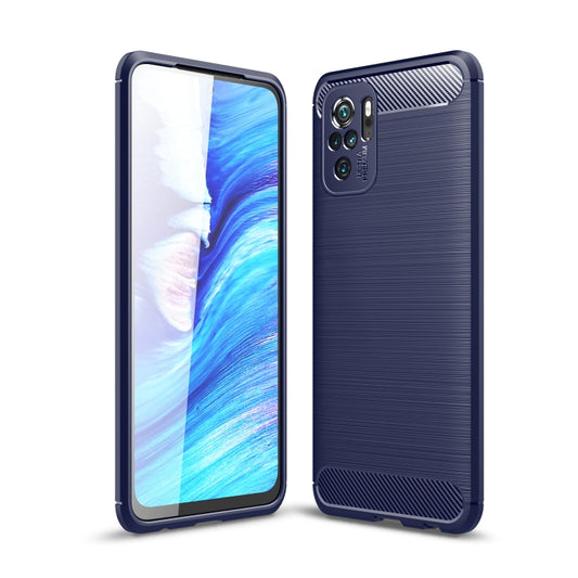 For Xiaomi Redmi Note 10 4G / Note 10S Brushed Texture Carbon Fiber TPU Case(Navy Blue) - Xiaomi Cases by buy2fix | Online Shopping UK | buy2fix