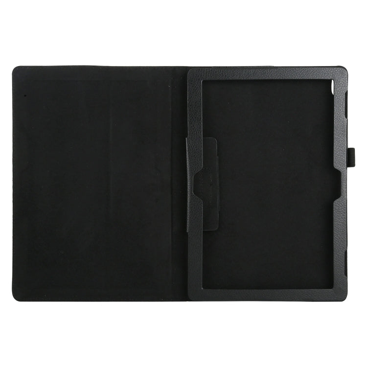 For Lenovo Tab 4 10 Plus (TB-X704) / Tab 4 10 (TB-X304) Litchi Texture Solid Color Horizontal Flip Leather Case with Holder & Pen Slot(Black) - Lenovo by buy2fix | Online Shopping UK | buy2fix