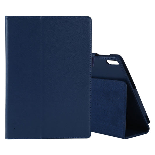 For Lenovo Tab 4 10 Plus (TB-X704) / Tab 4 10 (TB-X304) Litchi Texture Solid Color Horizontal Flip Leather Case with Holder & Pen Slot(Dark Blue) - Lenovo by buy2fix | Online Shopping UK | buy2fix