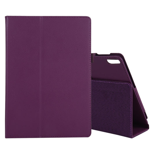 For Lenovo Tab 4 10 Plus (TB-X704) / Tab 4 10 (TB-X304) Litchi Texture Solid Color Horizontal Flip Leather Case with Holder & Pen Slot(Purple) - Lenovo by buy2fix | Online Shopping UK | buy2fix