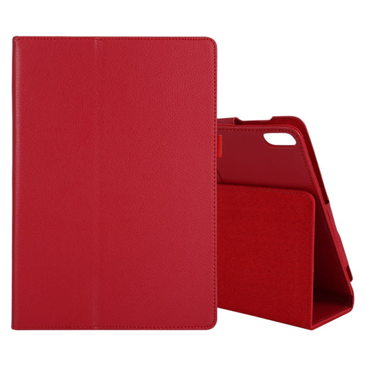 For Lenovo Tab 4 10 Plus (TB-X704) / Tab 4 10 (TB-X304) Litchi Texture Solid Color Horizontal Flip Leather Case with Holder & Pen Slot(Red) - Lenovo by buy2fix | Online Shopping UK | buy2fix