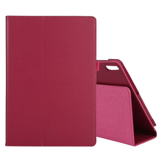 For Lenovo Tab 4 10 Plus (TB-X704) / Tab 4 10 (TB-X304) Litchi Texture Solid Color Horizontal Flip Leather Case with Holder & Pen Slot(Rose Red) - Lenovo by buy2fix | Online Shopping UK | buy2fix