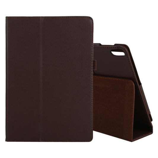 For Lenovo Tab 4 10 Plus (TB-X704) / Tab 4 10 (TB-X304) Litchi Texture Solid Color Horizontal Flip Leather Case with Holder & Pen Slot(Brown) - Lenovo by buy2fix | Online Shopping UK | buy2fix