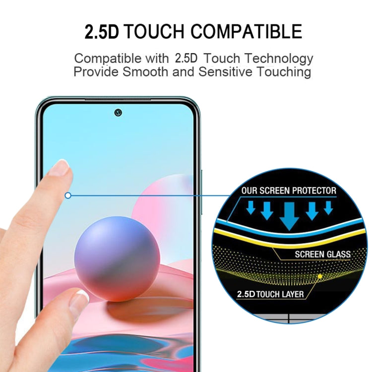 For Xiaomi Redmi Note 10 Full Glue Full Cover Screen Protector Tempered Glass Film -  by buy2fix | Online Shopping UK | buy2fix