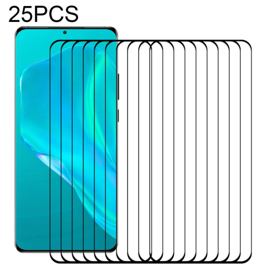 For Huawei P50 Pro 25 PCS 3D Curved Edge Full Screen Tempered Glass Film(Black) - Huawei Tempered Glass by buy2fix | Online Shopping UK | buy2fix