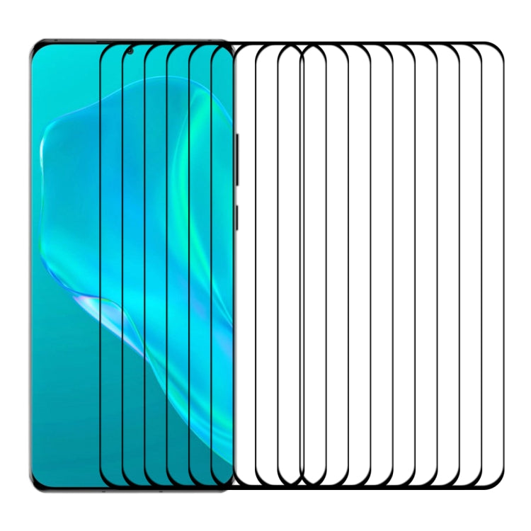 For Huawei P50 Pro 25 PCS 3D Curved Edge Full Screen Tempered Glass Film(Black) - Huawei Tempered Glass by buy2fix | Online Shopping UK | buy2fix
