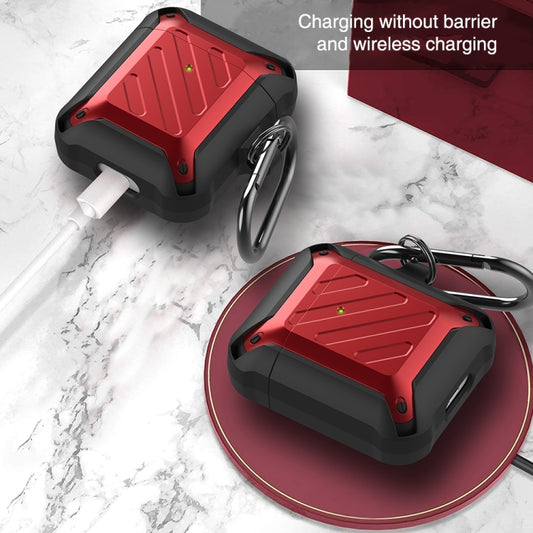 Wireless Earphones Shockproof Bumblebee Twill Silicone Protective Case For AirPods 1/2(Black Red) - For AirPods 1/2 by buy2fix | Online Shopping UK | buy2fix