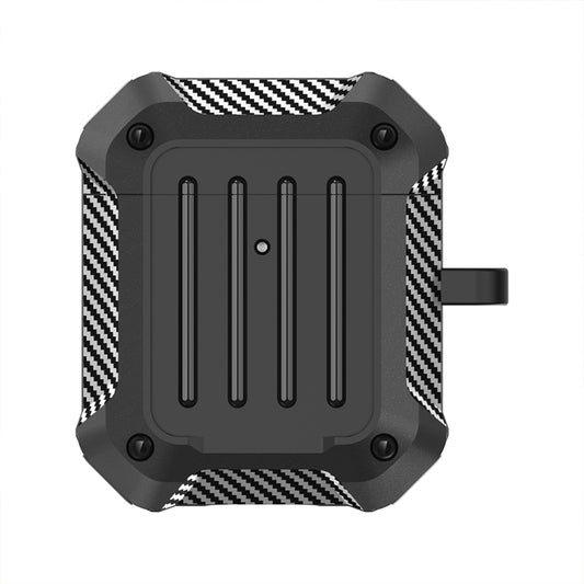 Wireless Earphones Shockproof Carbon Fiber Luggage TPU Protective Case For AirPods 1/2(Red) - For AirPods 1/2 by buy2fix | Online Shopping UK | buy2fix