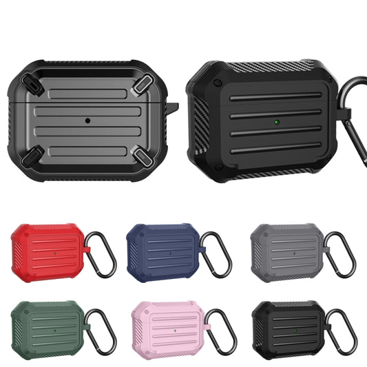 Wireless Earphones Shockproof Carbon Fiber Luggage TPU Protective Case For AirPods Pro(Green) - For AirPods Pro by buy2fix | Online Shopping UK | buy2fix