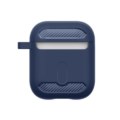 Wireless Earphones Shockproof Carbon Fiber Armor TPU Protective Case For AirPods 1/2(Black) - For AirPods 1/2 by buy2fix | Online Shopping UK | buy2fix