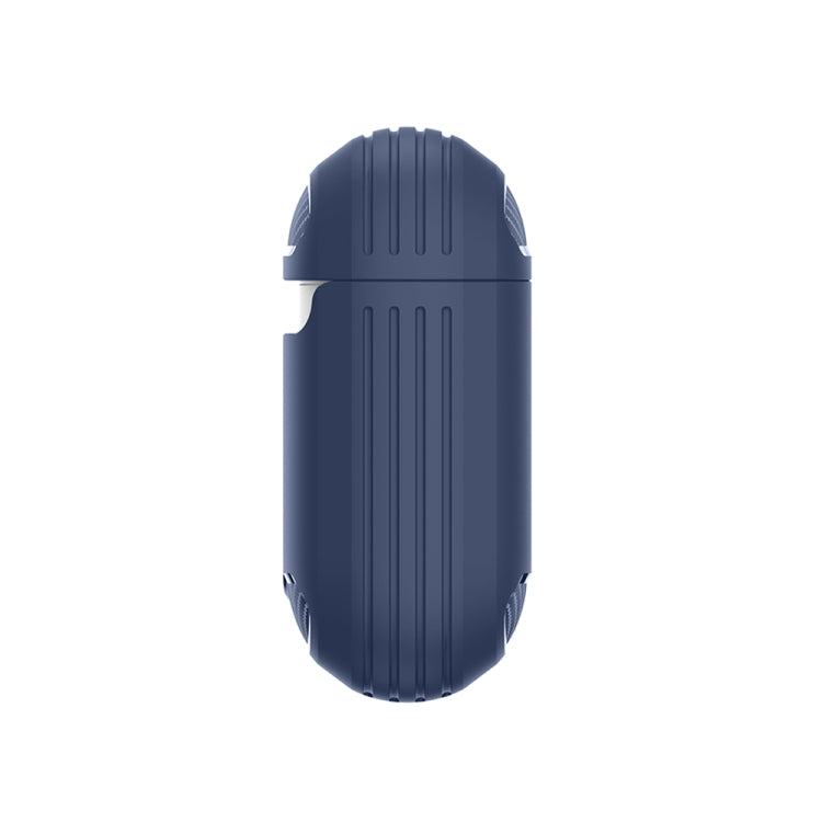 Wireless Earphones Shockproof Carbon Fiber Armor TPU Protective Case For AirPods 1/2(Blue) - For AirPods 1/2 by buy2fix | Online Shopping UK | buy2fix