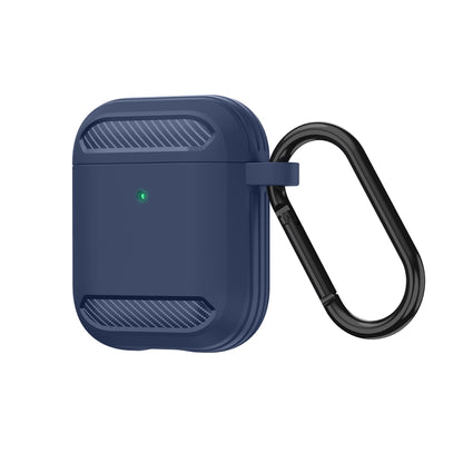 Wireless Earphones Shockproof Carbon Fiber Armor TPU Protective Case For AirPods 1/2(Black) - For AirPods 1/2 by buy2fix | Online Shopping UK | buy2fix