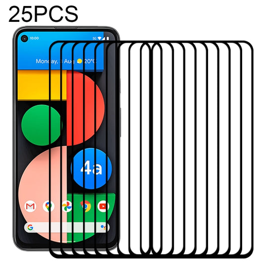 For Google Pixel 4a 5G 25 PCS Full Glue Full Screen Tempered Glass Film - Google Tempered Glass by buy2fix | Online Shopping UK | buy2fix