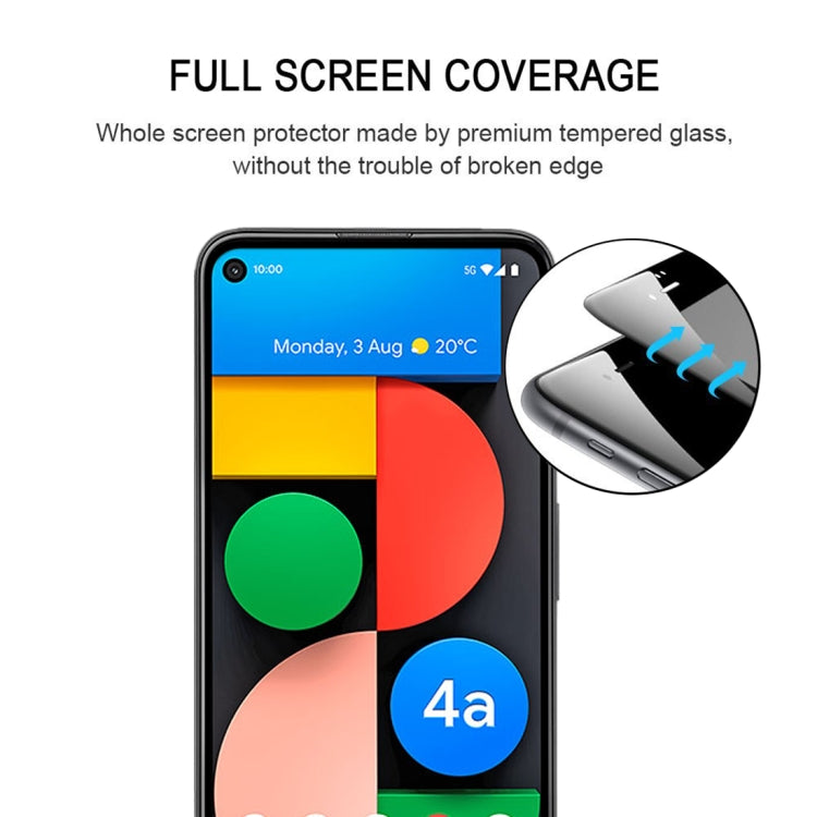 For Google Pixel 4a 5G Full Glue Full Cover Screen Protector Tempered Glass Film - Google Tempered Glass by buy2fix | Online Shopping UK | buy2fix
