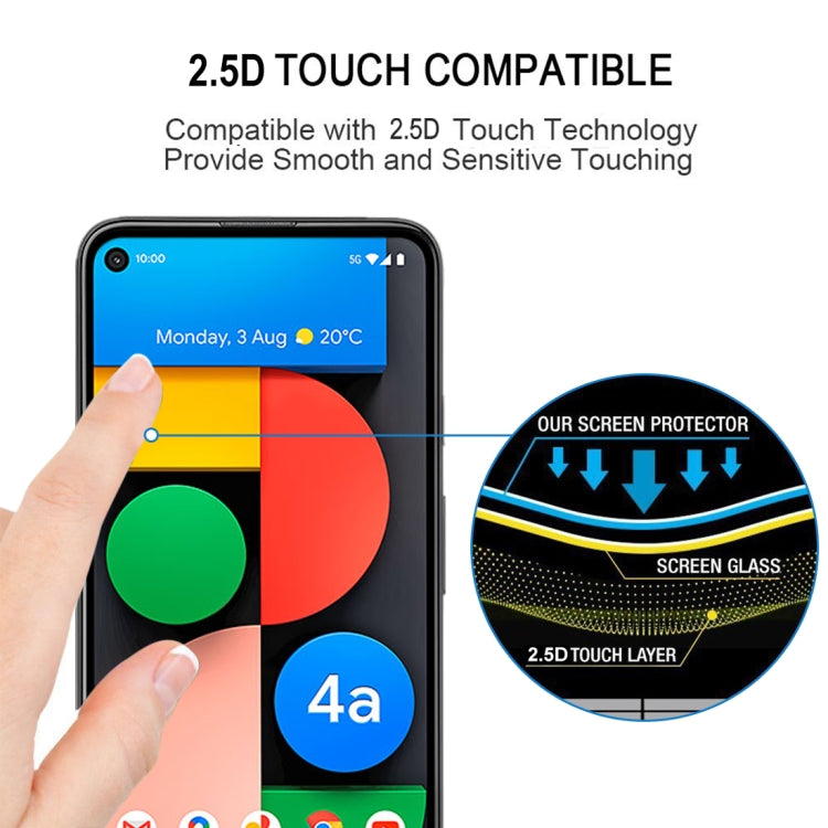 For Google Pixel 4a 5G Full Glue Full Cover Screen Protector Tempered Glass Film - Google Tempered Glass by buy2fix | Online Shopping UK | buy2fix