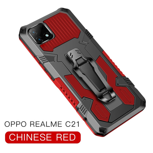 For OPPO Realme C21 / C20 Armor Warrior Shockproof PC + TPU Protective Case(Red) - Realme Cases by buy2fix | Online Shopping UK | buy2fix