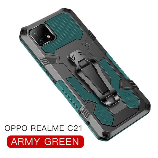 For OPPO Realme C21 / C20 Armor Warrior Shockproof PC + TPU Protective Case(Army Green) - Realme Cases by buy2fix | Online Shopping UK | buy2fix