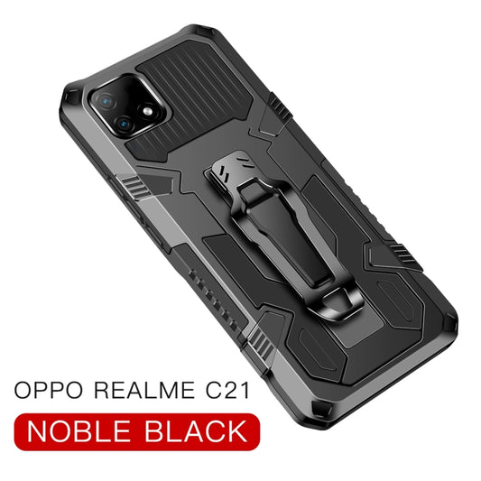 For OPPO Realme C21 / C20 Armor Warrior Shockproof PC + TPU Protective Case(Black) - Realme Cases by buy2fix | Online Shopping UK | buy2fix