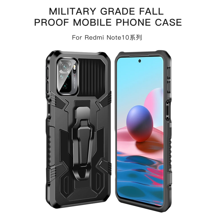 For Xiaomi Redmi Note 10 / 10S Armor Warrior Shockproof PC + TPU Protective Case(Blue) by buy2fix