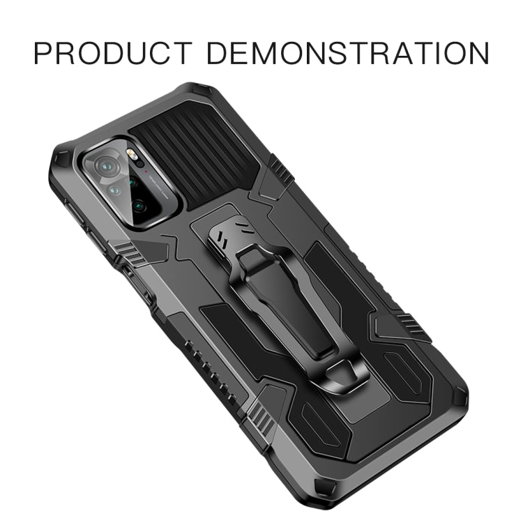 For Xiaomi Redmi Note 10 / 10S Armor Warrior Shockproof PC + TPU Protective Case(Black) by buy2fix