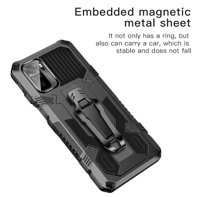 For Xiaomi Redmi Note 10 / 10S Armor Warrior Shockproof PC + TPU Protective Case(Black) by buy2fix