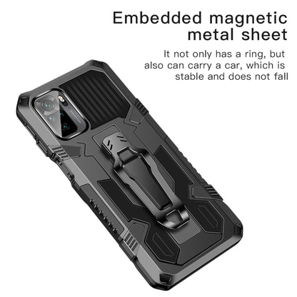 For Xiaomi Redmi Note 10 / 10S Armor Warrior Shockproof PC + TPU Protective Case(Black) by buy2fix
