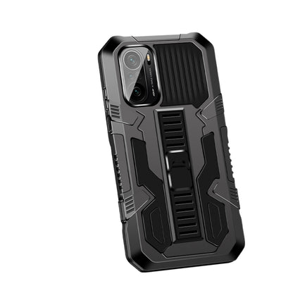 For Xiaomi Poco F3 Vanguard Warrior All Inclusive Double-color Shockproof TPU + PC Protective Case with Holder(Black) - Xiaomi Cases by buy2fix | Online Shopping UK | buy2fix