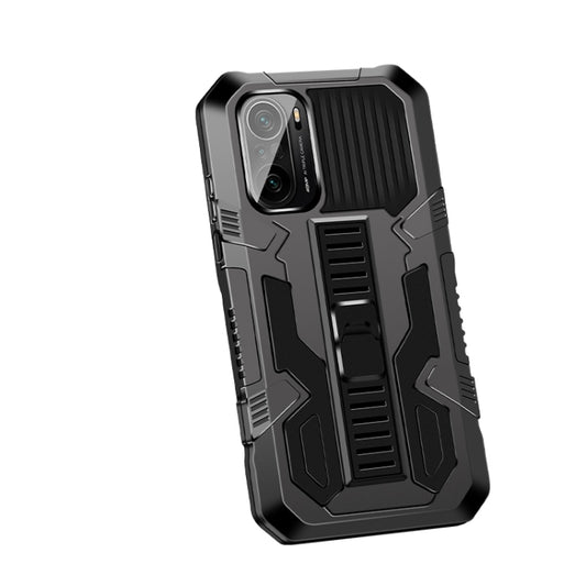 For Xiaomi Poco F3 Vanguard Warrior All Inclusive Double-color Shockproof TPU + PC Protective Case with Holder(Black) - Xiaomi Cases by buy2fix | Online Shopping UK | buy2fix