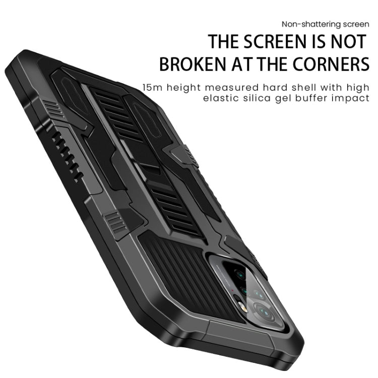 For Xiaomi Poco F3 Vanguard Warrior All Inclusive Double-color Shockproof TPU + PC Protective Case with Holder(Black) - Xiaomi Cases by buy2fix | Online Shopping UK | buy2fix