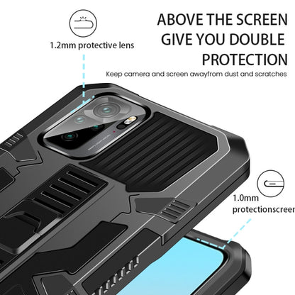 For Xiaomi Poco F3 Vanguard Warrior All Inclusive Double-color Shockproof TPU + PC Protective Case with Holder(Black) - Xiaomi Cases by buy2fix | Online Shopping UK | buy2fix