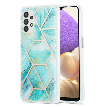 For Samsung Galaxy A32 5G 3D Electroplating Marble Pattern TPU Protective Case(Blue) by buy2fix