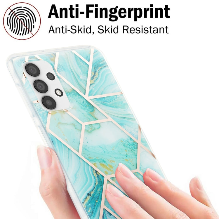 For Samsung Galaxy A32 5G 3D Electroplating Marble Pattern TPU Protective Case(Blue) by buy2fix