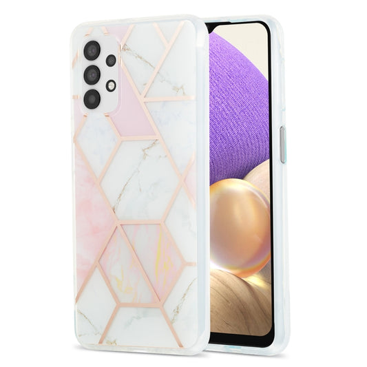 For Samsung Galaxy A32 5G 3D Electroplating Marble Pattern TPU Protective Case(Pink White) by buy2fix
