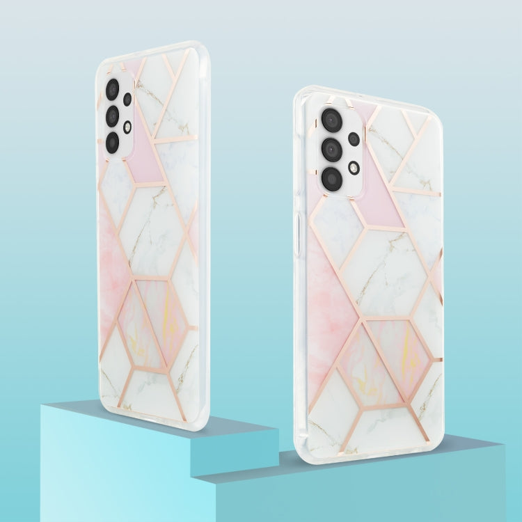 For Samsung Galaxy A32 5G 3D Electroplating Marble Pattern TPU Protective Case(Pink White) by buy2fix